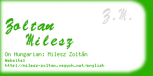 zoltan milesz business card